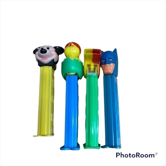 Vintage PEZ Dispenser Bundle Batman Blue Whistle Chick Mickey Mouse - Picture 1 of 4